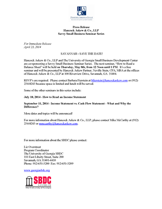 Image: How to Read a Balance Sheet: Savvy Small Business Seminar Series