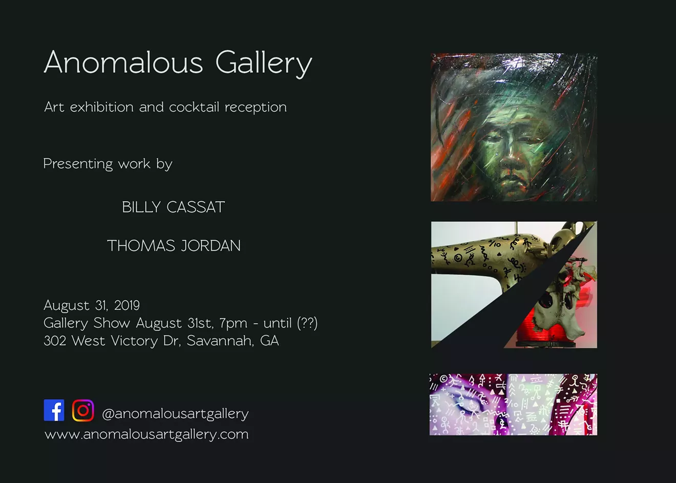 Anomalous Art Gallery Presents Billy Cassat and Thomas Jordan