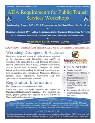 Image: ADA Requirements for Public Transit Services Workshops