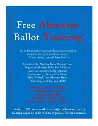 Image: Free Chatham County Absentee Ballot Training