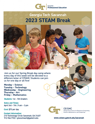 Image: 2023 STEAM Break &ndash;Spring Break Program by Georgia Tech-Savannah