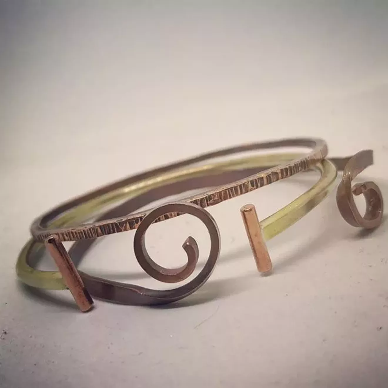 Brass and Copper Bracelets by Beginning Students