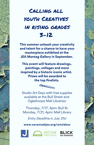 Image: Calling All Youth Creatives, rising 3rd-12th grades