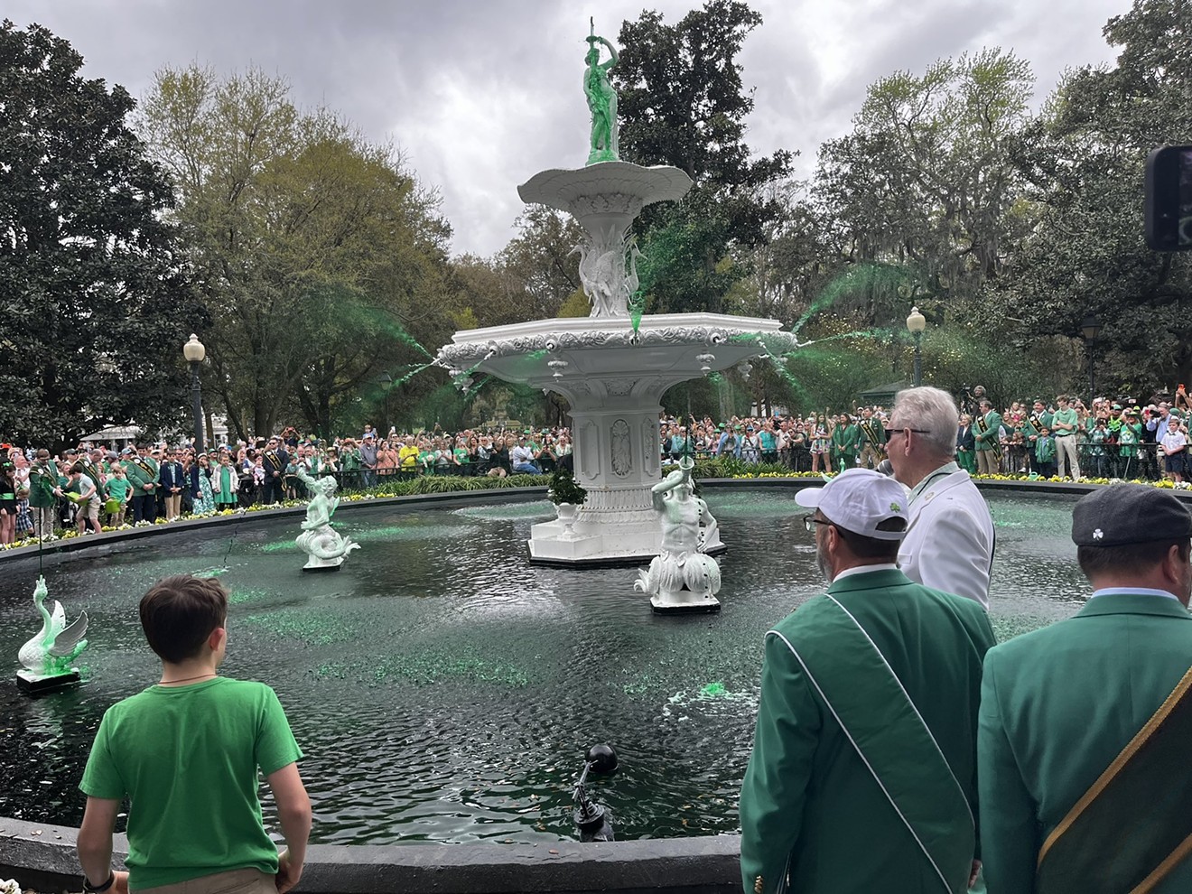 Crowds gather at Forsyth Park in March 2024