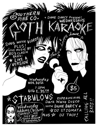 Image: Dame Darcy Wednesdays "Goth Karaoke"