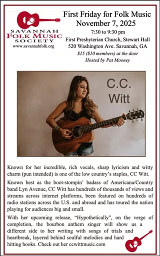 Image: First Friday for Folk Music - C.C. Witt in concert