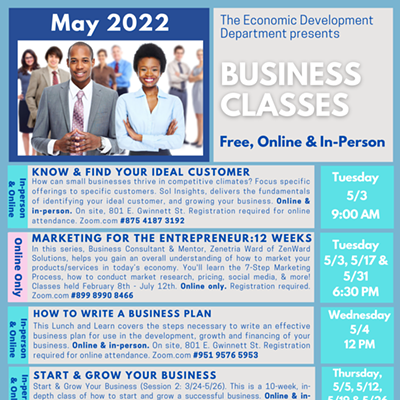 Free Business Classes - Every week, Every Month