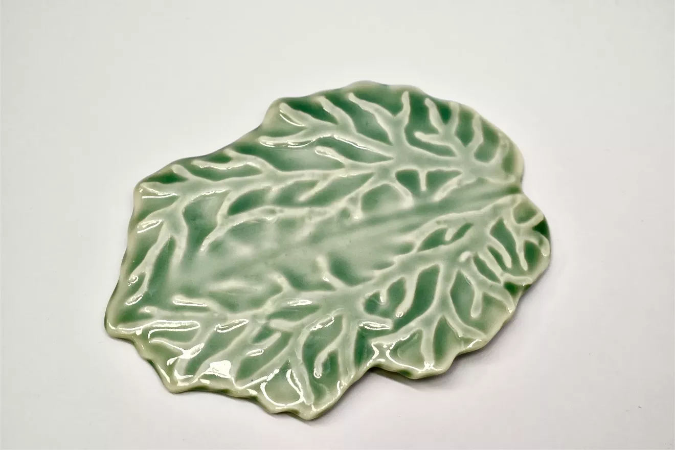 Beth Geraghty, &ldquo;Mini Leaf,&rdquo; hand sculpted porcelaneous stoneware, 5&rdquo;x6.5&rdquo;, 2022