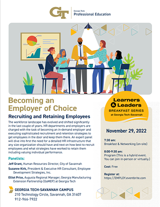 Image: Learners and Leaders Seminar on Recruiting and Retaining Employees Hosted by Georgia Tech-Savannah