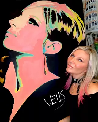 Image: Legendary Musicians and Wine art by Stacey Wells at Savion Fine Art Gallery.