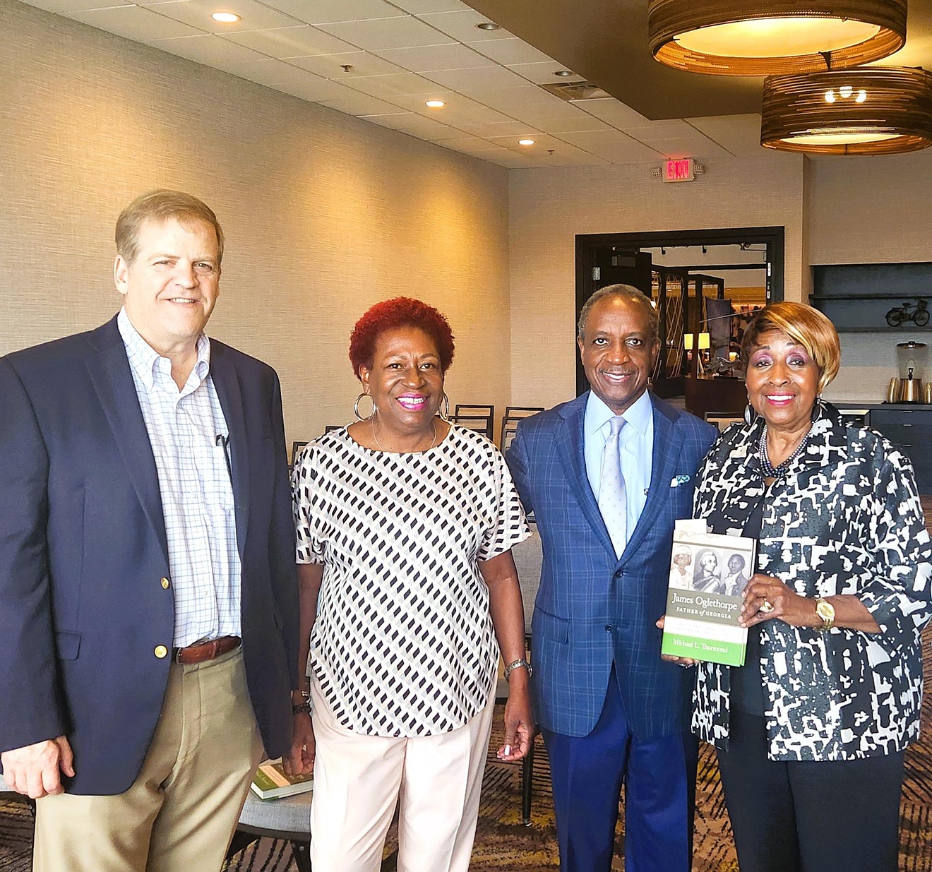 From left to right: Michael Traynor, CEO of Traynor Consulting Services; Tanya Milton, Fifth District County Commissioner, Historian and DeKalb County CEO Michael Thurmond; and Georgia State Rep. Edna Jackson.