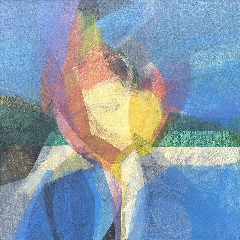 Katherine sandoz, "(marga) the sun," 2023-2024, water-based media on canvas, 24 x 24 in