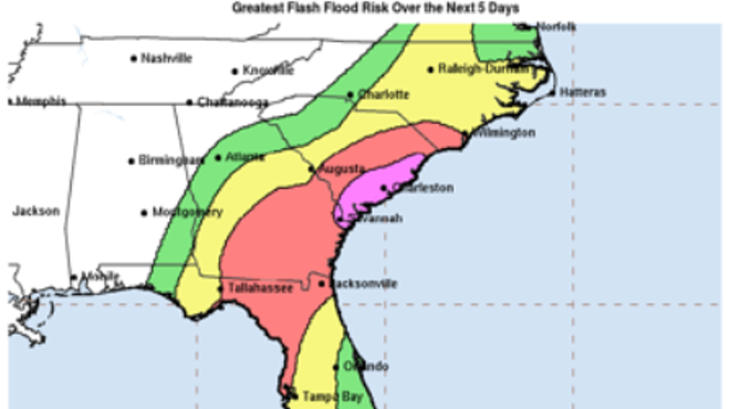 'Potentially historic heavy rainfall' possible through Friday in SE Georgia with Hurricane Debby