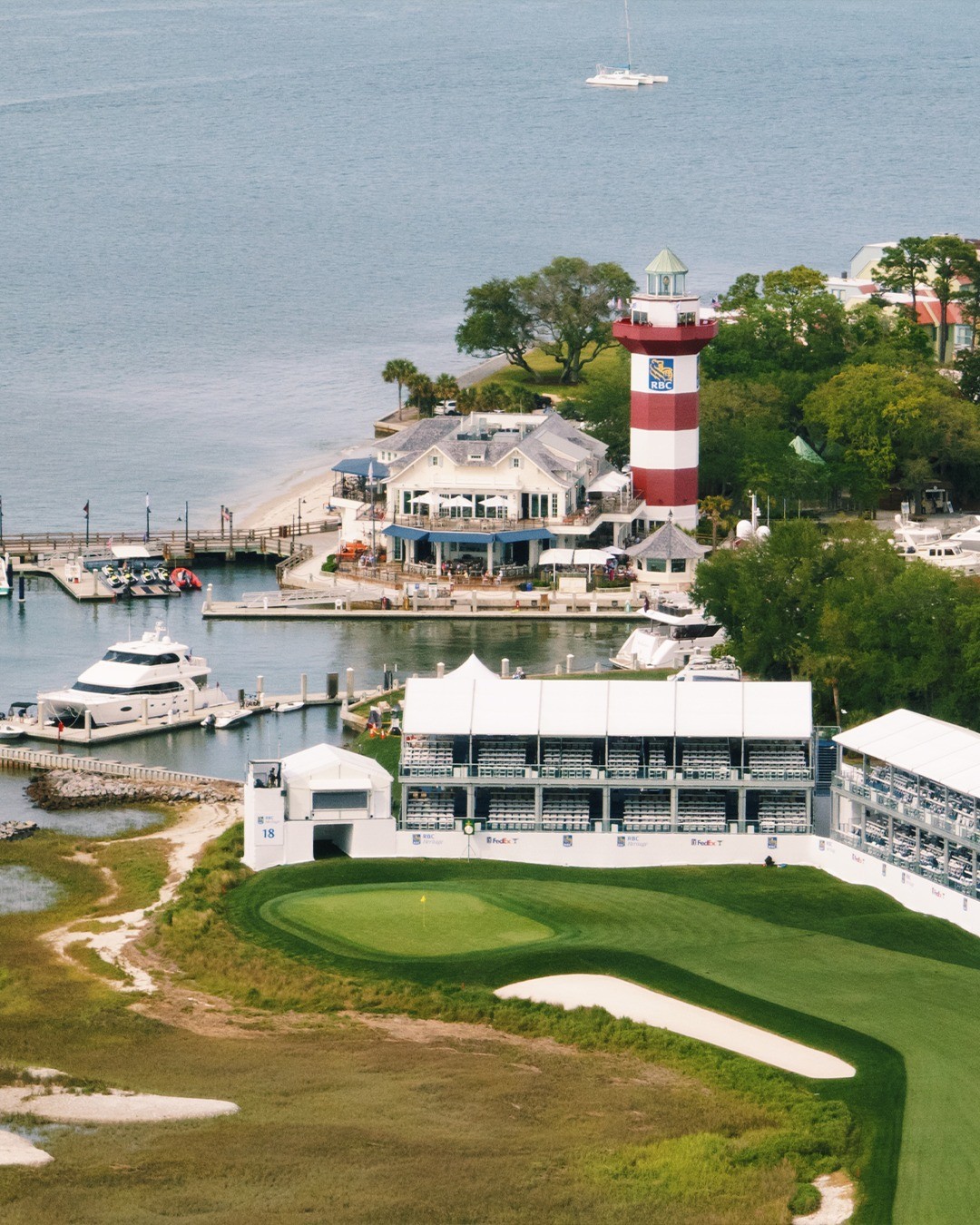 Hole No. 18 at Harbour Town with its iconic lighthouse in background
