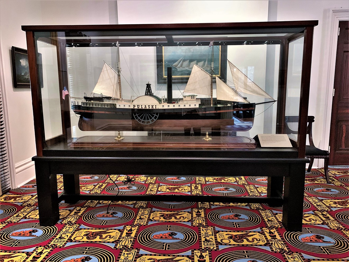 The S.S. Pulaski model on display at the Ships of the Sea Maritime Musuem