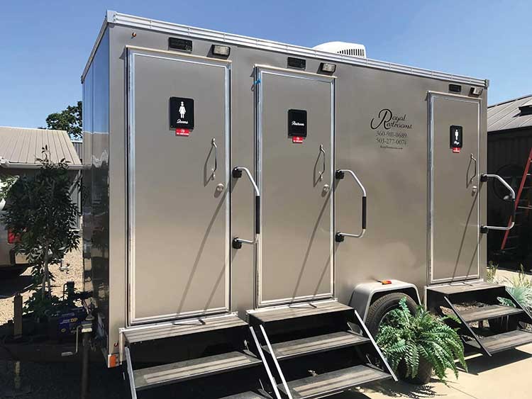 A Royal Restrooms portable restroom trailer is seen available for use at a special event. This summer Savannahians can find Royal Restrooms facilities at weddings, sporting events, or maybe the local COVID-19 testing site.