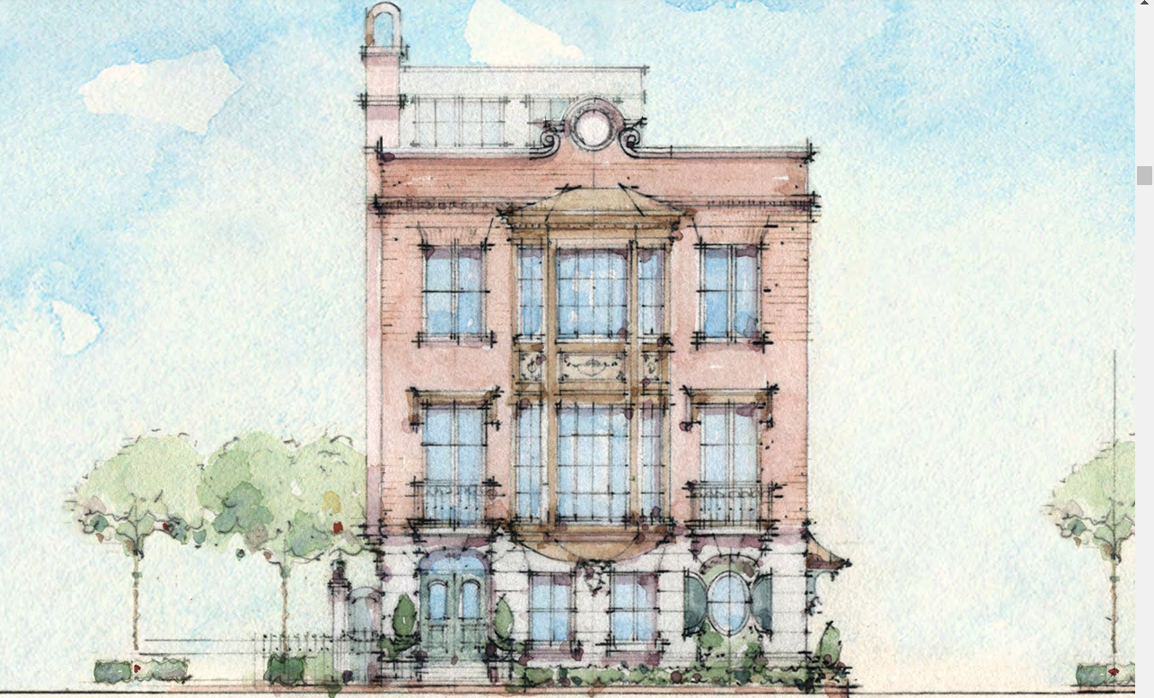 The rendering of the planned 3-story home at 336 Barnard St. by architect Christian Sottile shows the proposed building as viewed from Barnard Street.