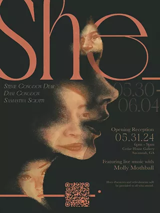 Image: She _____. Art Exhibition