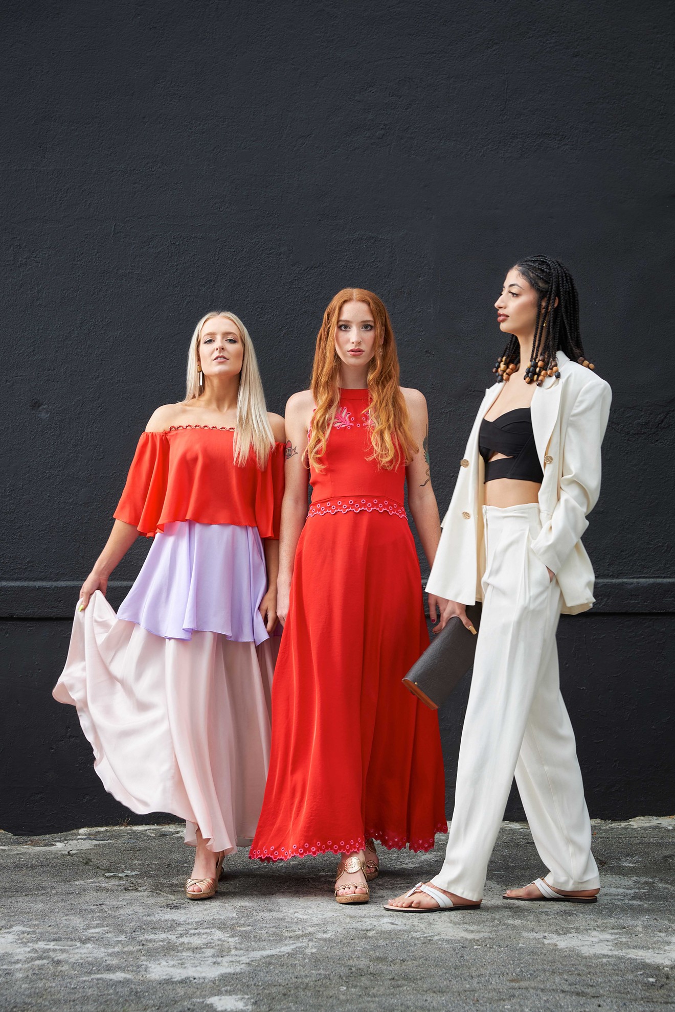 Lauren Wolverton, Caitlin Anthony and Lilli Belue model the latest Savannah summer fashion trends.