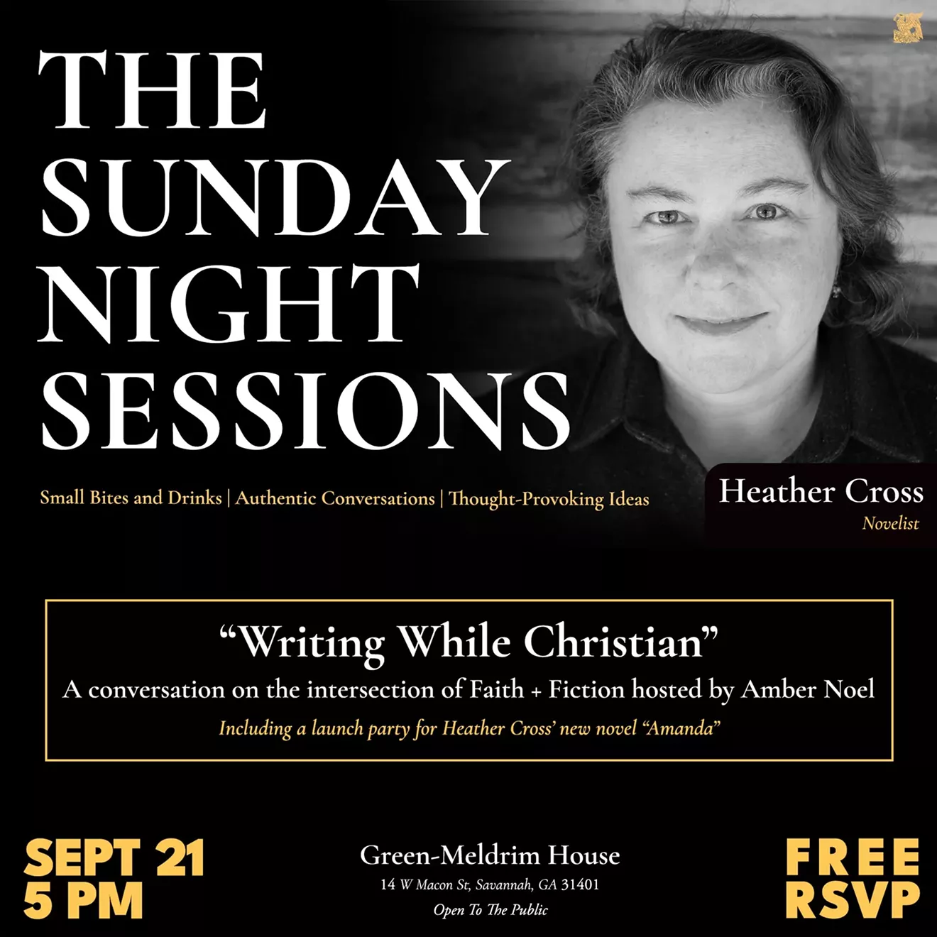 Join the discussion on "Writing While Christian" with a launch party for Heather Cross&rsquo; new novel &ldquo;Amanda.&rdquo;