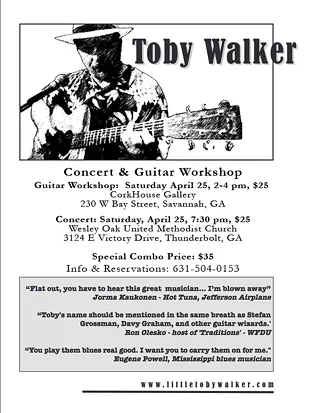 Image: The Toby Walker Blues Project: Concert and Blues Guitar Workshop!