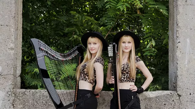 Image: Two sisters, two harps, and a funeral home