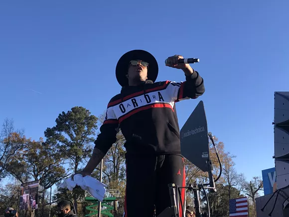 VP-elect Kamala Harris attends Garden City rally for Democratic U.S. Senate candidates